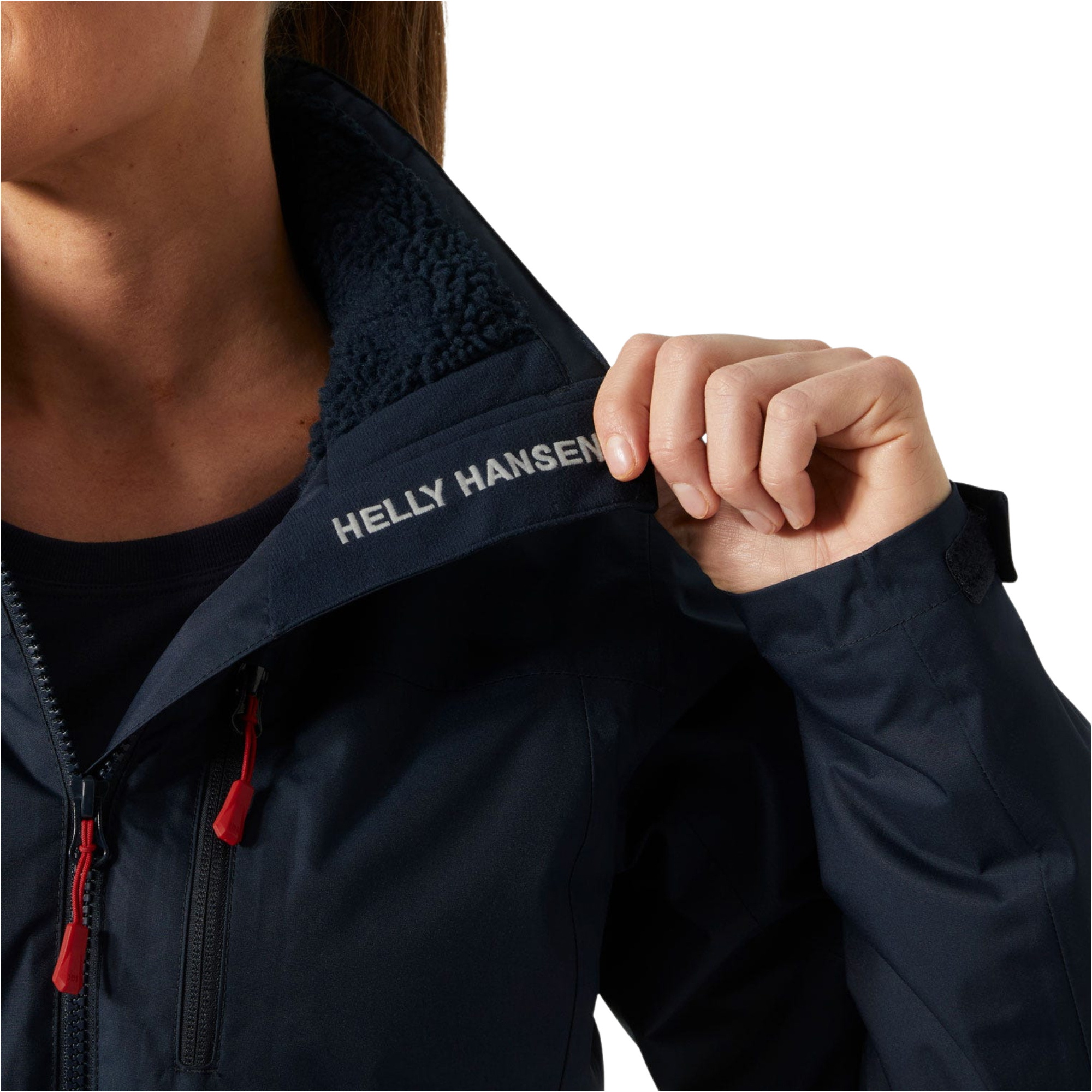 2026 Helly Hansen Womens Crew Hooded Pile Jacket 34527 - Navy